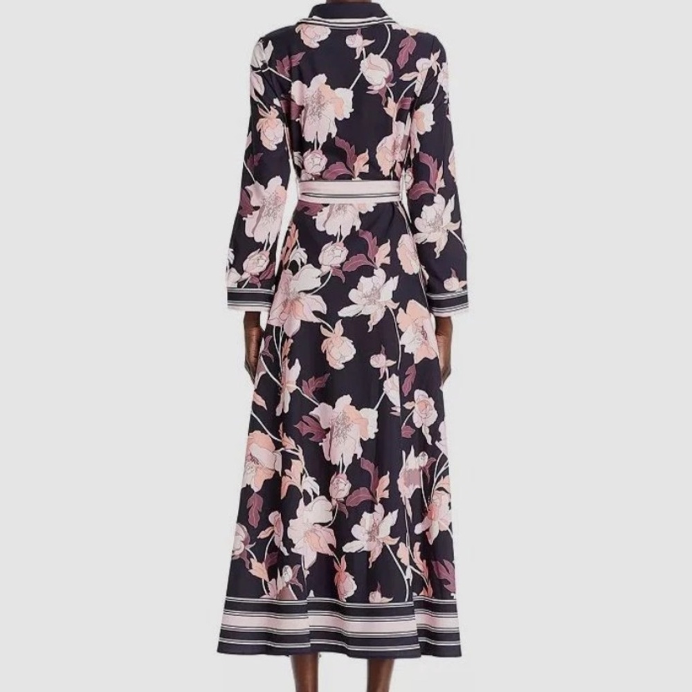 NANCY YANG Button Down Front  Print Maxi Dress